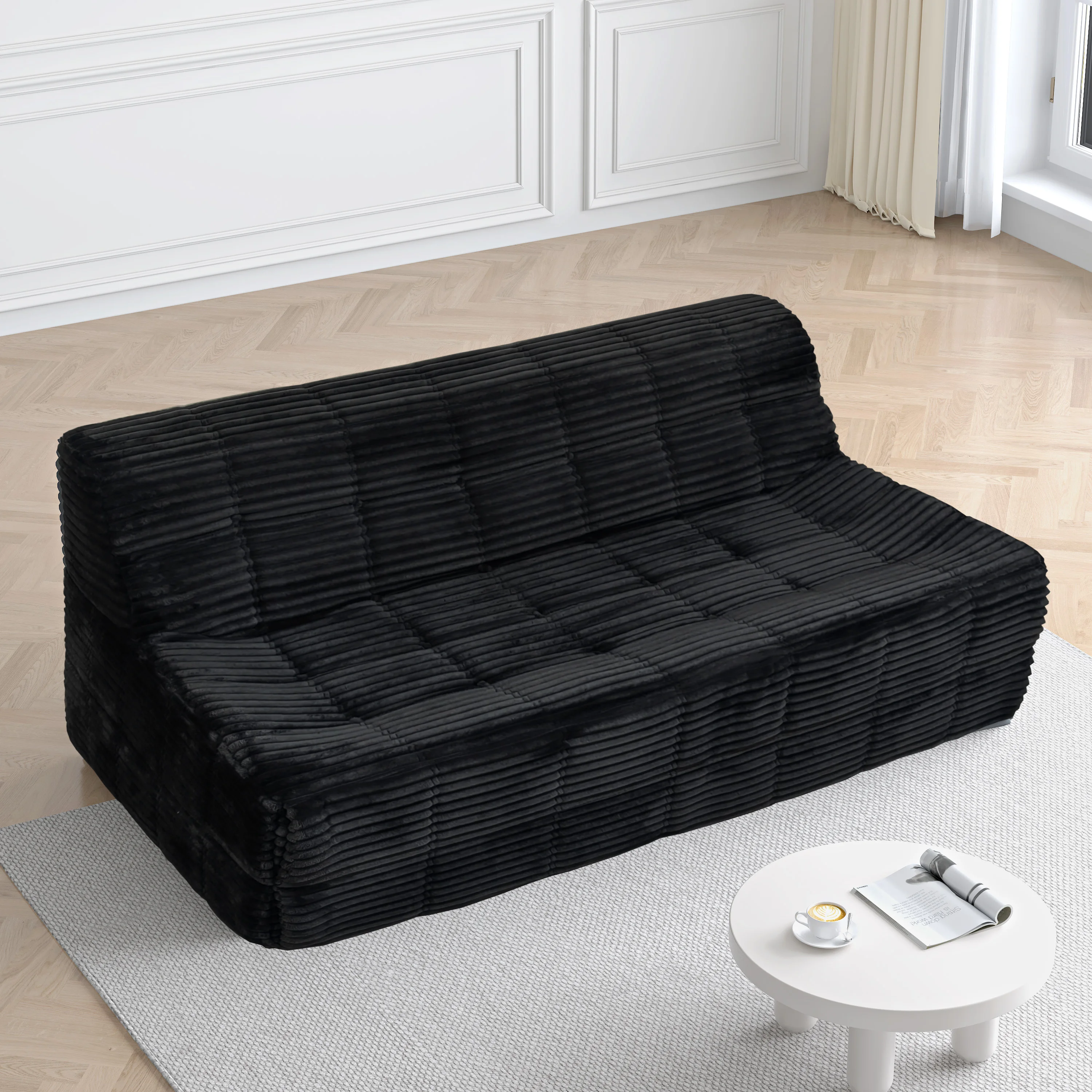 Niccae Modern 3-Seat Corduroy Sofa - Cloud Couch Design, Full Sponge Compression, No Assembly, Space-Efficient for Living Room - Image 5