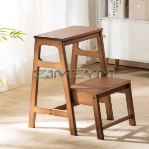 Bamboo Herringbone Ladder Multi-functional High Stools Kitchen Resin Rattan Weaving Ladder Stool Flip Folding Step Stool