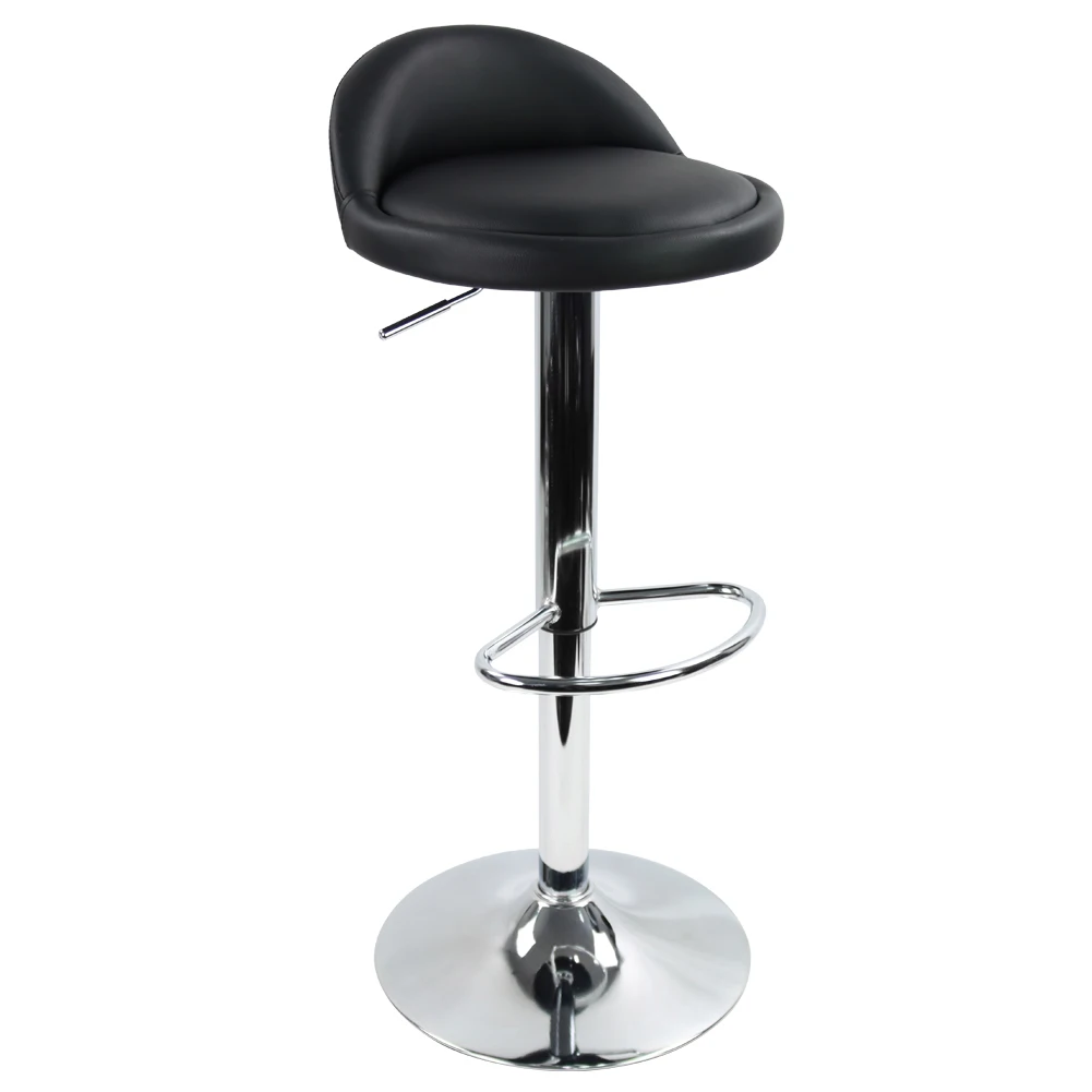 KKTONER PU Leather Round Bar Stool with Back Rest Height Adjustable Swivel Pub Chair Home Kitchen Bar stools - Image 5