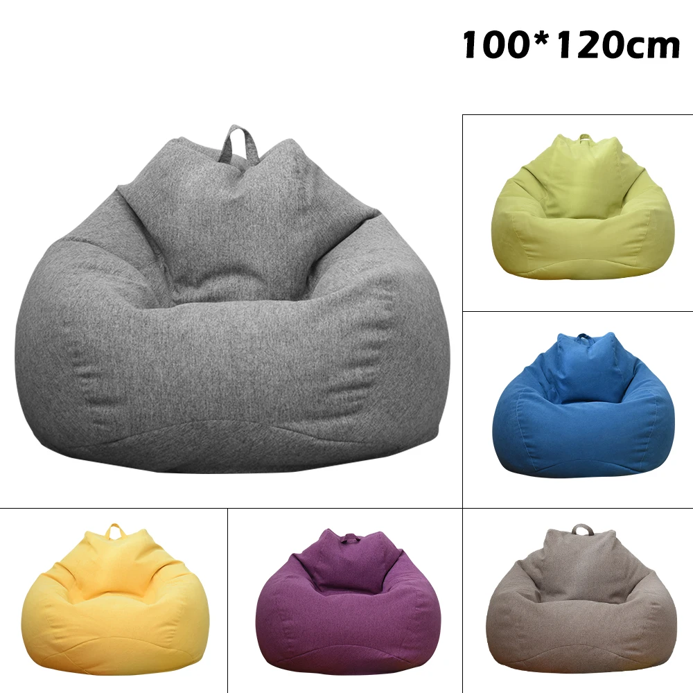 Lazy Sofas Cover Chairs Without Filler Adults Bean Bag Chair Couch Living Room Bedroom Home Tatami Lounger Seat - Image 2